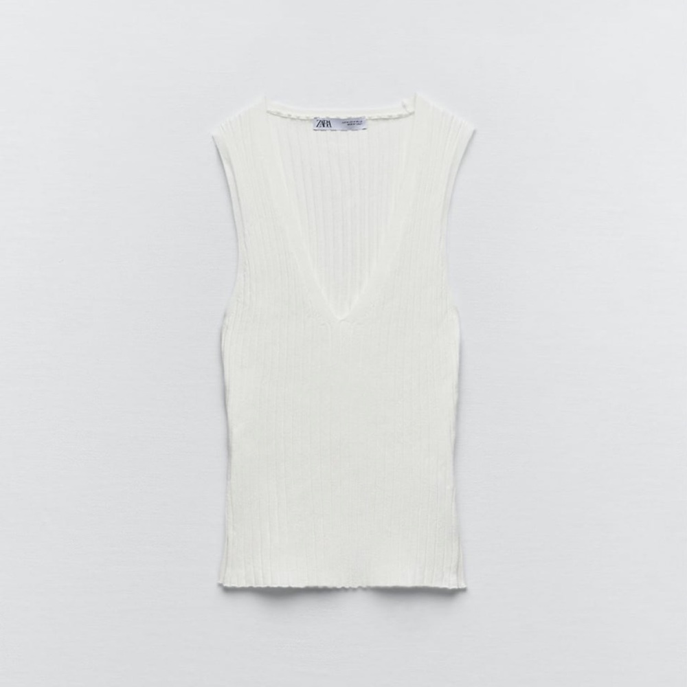 ZARA NTW ribbed knit top